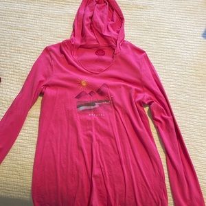 Life is good pink thin hoodie size small
